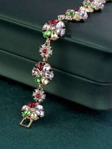 LADYCOCO 1pc Luxury Colorful Inlaid Bracelet, Women Jewelry Gift - Red - View 4