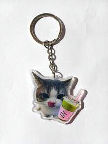 1 pieza Llavero de gato de acrílico orgánico, llavero de gato lindo, colgante de animal de acrílico orgánico, accesorio pequeño, dije para bolso, llavero de coche, cordón para llaves, llavero, accesorios para llavero, llavero, llavero de pareja, llavero de hombre, llavero de mujer, regalo de cumpleaños, regalo para amigo, regalo de vacaciones, recuerdo de evento, obsequio de fiesta para madre, padre, graduación y maestro - Multicolor - Ver 11