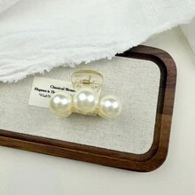 1pc Elegant & Cute Faux Pearl Side Bangs & Back Hair Clip, Suitable For Students And Women, Suitable For Summer And Winter - One Size Fits All - View 3