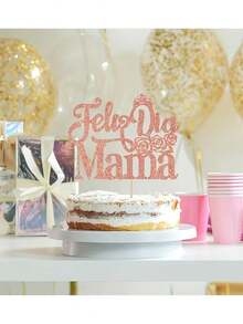 1 pieza Decoración para pastel "Feliz Día de la Madre" en español, decoración de pastel "La mejor mamá del mundo", suministros para decorar pasteles para la celebración del Día de la Madre - Múltiples estilos - Ver 2