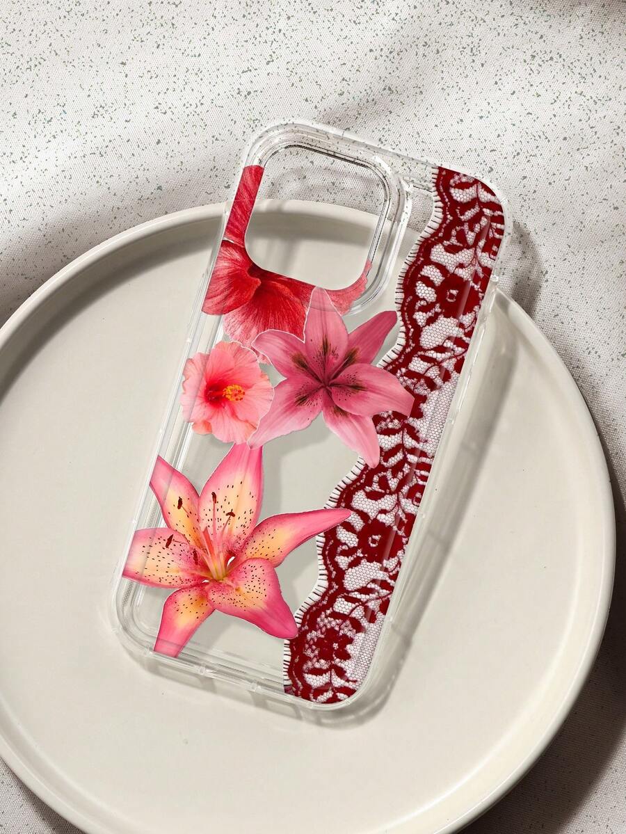 Ốp lưng điện thoại trong suốt họa tiết hoa ly đỏ và dâm bụt, tương thích với iPhone 13/11/17/17pro/16/14/15/15pro/15 Plus/15 Promax/7plus/8plus/X/Xs Max/Xr/11pro/12pro/13pro/14pro/12mini/13mini/11promax/12promax/13promax/14promax/14plus/17pro Max/17Air/6/6s Plus/7/8/16Pro/16plus/16promax/Se2/17promax & Tương thích với Samsung Galaxy A54/A14/A12/A13/A15/A32/A33/A24/A52S/S20/S21/S22/S23/S24/S23Plus/S24Ultra/S25/A15/A33/A23 - Nhiều màu - Xem 1