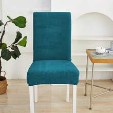 6pcs Plush Jacquard Chair Covers, High Elasticity, Easy Installation, Home Dining Chair Slipcovers, Multi-Color Options, Pet-Proof, Suitable For Various Occasions - Bluestone - View 4
