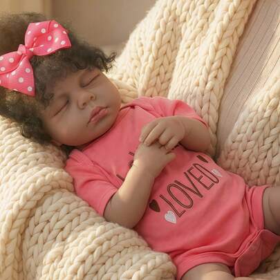 19英寸/48厘米高品质重生娃娃，采用柔软乙烯基材质，3D手工绘制肌肤，血管清晰可见，女娃娃，手工重生娃娃，栩栩如生的婴儿，绝佳的生日/圣诞礼物，适合儿童