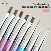 Bộ cọ vẽ móng nghệ thuật 3D Design French Liner 1 cái, dùng để làm sạch gel UV, vệ sinh móng, phủ bụi, dùng cho móng giả acrylic, vẽ móng nghệ thuật. - Nhiều màu - Xem 2