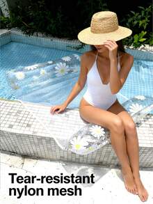 1pc Inflatable Backrest Lounger, Adult Summer Swimming Pool And Beach Floating Bed, Party Use, Perfect Summer Gift, Swimming Pool Raft Floating Lounger For Adult Vacation Fun And Relaxation - Multicolor - View 4