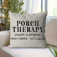 1pc, Contemporary Linen Throw Pillow Cover, Machine Washable, Zipper Closure, Woven Decorative Cushion Case For Various Room Types, Outdoor Country Style Porch Therapy Design For Garden Patio Decor,Fall Decor,Autumn Decor,Room Decor - Nhiều màu - Xem 7