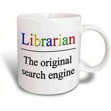 3dRose Librarian Search Engine Design 11 Oz Two-Tone Blue Ceramic Mug - Putih - View 7