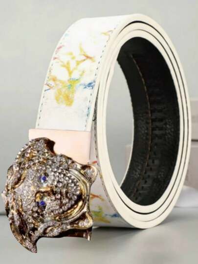 优雅男士自动扣皮带，时尚水钻装饰扣皮带，是送给家人和朋友的理想节日礼物