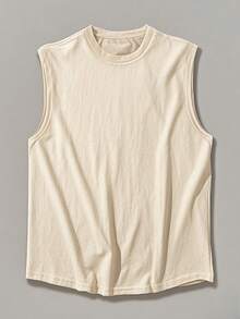 FRACTYR Men's Summer Casual Street Fashion Loose Fit Graphic Sunlight Beach Palm Tree Double-Sided Print Round Neck Short Sleeve T-Shirt - Apricot - View 4