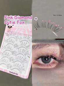 5 Cặp Mi Giả Không Đường May, Đính Pha Lê Băng Giá, Hiệu Ứng Nàng Tiên, Trang Trí Cosplay, Lấp Lánh Ánh Sao - Nhiều màu - Xem 2