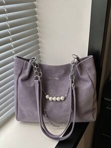 2026 New Cross-Border Women's Bag, Versatile Commuter Textured Pearl Chain Large Capacity Casual Shoulder Tote Bag - Multicolor - View 10