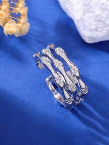 18K Gold Plated Copper Multi-Layer Knuckle Rings, Minimalist Couple Rings For Daily Wear - White - View 2