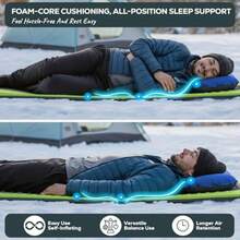 Gear Doctors Colchoneta de Dormir autoinflable para Acampar 4.3 R aislada de 1.5 Pulgadas imprescindible con Espuma Inflable colchón de Aire autoinflable para Acampar Cuna Tienda de campaña - Autoinflable - Ver 7