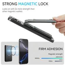 LC.IMEEKE 1 chiếc ví da PU từ tính có nam châm, kèm giá đỡ thẻ, phụ kiện tương thích với iPhone 17 16 15 14 13 12 Pro/Pro Max/Plus/Mini dành cho nam, ví đựng tiền mini, ví cầm tay, ví nhỏ đựng thẻ, vật dụng cần thiết khi đi du lịch. - màu đen - Xem 5