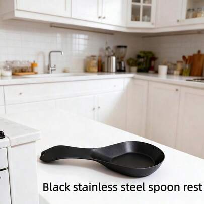 1pc/2pcs Stainless Steel Long Handle Utensil Holder, Keeps Kitchen Tools In Place, Suitable For Counter, Stove Or Coffee Station, Kitchen Accessory, Cutlery Rack (Black)