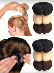 13pcs Teen Girls DIY Hairstyle Tools,Invisible Volumizing Hair Scrunchies,Suitab - Multicolor - View 5