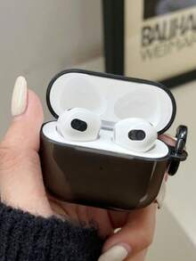 1pc Neon Pink Earphone Case Compatible With Apple 1/2/3/4, Pro/Pro 2, Anti-Drop Protection For New 4th Generation - Black - View 3