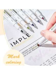 1套/5支双头两用荧光笔 返校季 - 淡色柔雙頭筆 - 查看 6