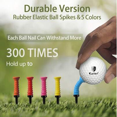 1/5 piezas Tees de golf flexibles de 360°, tees de entrenamiento de golf multicolor de baja fricción, duraderos y resistentes para práctica y juego competitivo, accesorios de golf