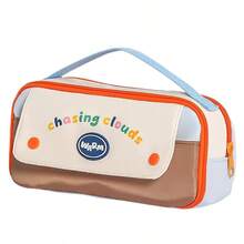 1pc Dopamine Contrast Color Portable Pencil Case, Large Capacity Stationery Bag, Unique Cute Pencil Box, Magnetic Snap Closure, Front Drawstring Design, Suitable For Elementary Students, Teenagers And Girls - Multicolor - View 14