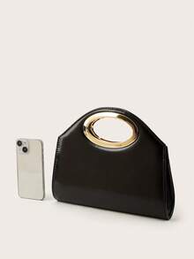 Bolso de mano tejido de moda color caqui AIBBYDAR para mujer, bolso de hombro versátil para vacaciones, playa, viajes de negocios, informal, minimalista, vacaciones. - Negro - Ver 6