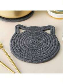 1/2pcs Creative Woven Cat Ears Pot Mat, Can Be Hung Placemat, Anti-Scalding Heat Insulation Pad Restaurant Table Decoration Kitchen Gadgets - 查看 11