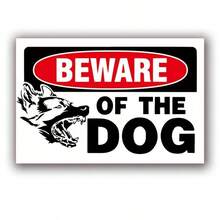 狗警示牌，宠物金属警示牌，包含“小心恶犬”标志、“禁止入内”标志、“小心恶犬，远离”指示牌、安全工具牌、防犬攻击标签，可通过孔洞悬挂。 - 1PC - 查看 5