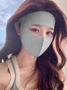 1pc New Ice Silk Anti-UV Face Mask With Neck Cover, Breathable Cycling Mask, 3D Design Seamless Sun Protection - Multicolor - View 7