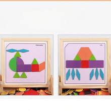 Rompecabezas geométrico magnético Tangram, juguetes educativos de bloques de construcción para niños - Multicolor - Ver 9
