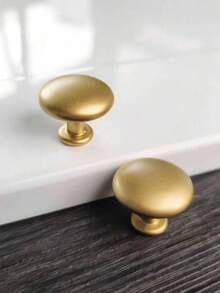 Bộ 1/2/4 tay nắm tủ màu vàng đồng phong cách cổ điển hiện đại tối giản, tay nắm ngăn kéo hợp kim nhôm, tay nắm cửa tủ, tay nắm một lỗ, tay nắm cửa tủ quần áo, phụ kiện tủ quần áo. Tay nắm bàn trang điểm, núm cửa, trang trí retro, trang trí phòng màu hồng, tay nắm màu vàng đồng. - lỗ đơn - Xem 5
