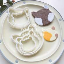 Khuôn cắt bánh quy hình mèo hoạt hình, khuôn làm bánh fondant hình động vật, khuôn làm bánh quy hình thú cưng, mèo con, phụ kiện làm bánh ngọt, dụng cụ làm bánh - trắng - Xem 5