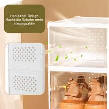  3/6/12 Stück/Set Schuhbox Set Schuhkarton transparente stapelbare Schuhaufbewahrungsboxen, platzsparende faltbare Schuhregale, Behälter für Sportschuhe, hochwertige Schuhorganizer, Schuhboxen Aufbewahrung stapelbar Set - Übersicht 9