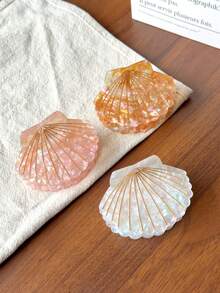 1pc Women's Shell Hair Claw Clip, Versatile Hair Accessory - Multicolor - View 1