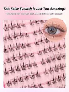 Sibeuna 120/240/360pcs DIY Self-Adhesive False Eyelash Clusters, No Glue Needed, Pre-Glued Eyelash Clusters, Natural Style Cartoon False Eyelashes, Soft And Comfortable, Natural Eyelashes Suitable For Daily Makeup And Dating - C - 查看 3