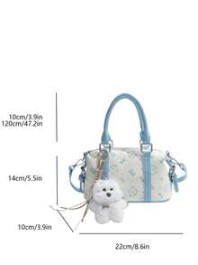 2026 New Print Women's High-End Handbag And Crossbody Small Niche Commuter Cute Pillow Bag - Blue - View 7