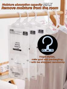5pcs Wardrobe Dehumidifier Bags, Hanging Mold & Moisture Proof Pouches For Kitchen/Bathroom/Closet/Car - Multicolor - View 5