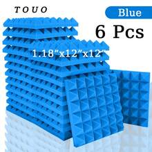 TOUO 6-48 片装吸音泡沫板，8 色金字塔形墙面隔音板，高密度防火隔音泡沫，适用于录音棚墙壁和天花板 - 金字塔 - 查看 86