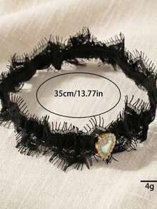 New European And American Sexy Black Lace Elastic Garter Belt With Thigh Chain, Bridal Dark Style Leg Accessory - Black - View 11