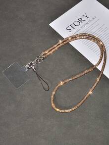 奢华水晶挂绳长带,闪亮斜挎手机吊饰链,时尚手提包肩带,高端 - 彩色 - 查看 51