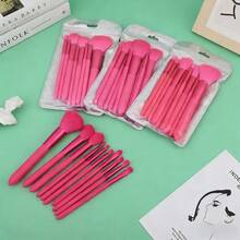 Bộ 10 cọ trang điểm, bao gồm cọ phấn phủ, cọ tạo khối, cọ má hồng, cọ nền, cọ phấn mắt, cọ che khuyết điểm, dụng cụ trang điểm. - Màu Hồng Tươi - Xem 3