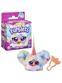 Furby Furblets Bub-Lee 迷你朋友，45+种声音和音乐，只会说 Furbish 语，电子毛绒玩具，粉色和白色，返校礼物，适合6岁以上儿童 - 彩色 - 查看 24