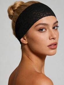 1 pièce Accessoire de bandeau floral en dentelle pour femmes, foulard de tête en dentelle élastique, accessoires de cheveux élégants, bandeau de sport décontracté pour tenues d'été, accessoire de cheveux quotidien - Multicolore - Voir 2