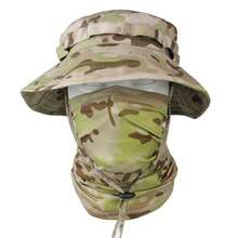 2 Stück Set Camouflage Sonnenschutz Boonie Hut mit Nackengamasche für Herren Damen, breite Krempe UV-Schutz atmungsaktiver Fischerhut und Gesichtsmaske Schal, geeignet für Angeln, Wandern, Safari, Outdoor Sport, Sommer, Strand, Urlaub - Verschiedenfarbig - Übersicht 7