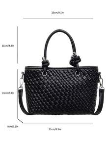 New Arrival Niche Handheld Bucket Bag, Commuter Crossbody Small Tote - Black - View 6