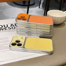 Full Screen Round White Polka Dot Phone Case, Compatible With Apple 17 Pro Max, Leather Material, Shockproof, High-End Women's Design With Large Viewing Window, Suitable For IPhone 16 Pro, 15, 14, 13 Pro Max - Baby Blue - View 3