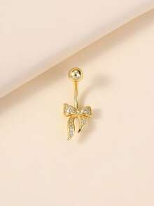 1件装女士肚脐环 时尚肚脐环 蝴蝶结肚脐环 性感肚脐环 女士日常佩戴 - 金黃色 - 查看 2