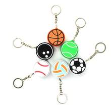 Clickable Ball-Shaped Keychain, Creative Clicker Pendant Decor, Pressure Relief Toy, Football, Basketball, Tennis, Badminton, Volleyball, Rugby, Personalized Keychain, Minimalist Bag Charm, Small Gift, Cool Accessory, Couple Keychain, Birthday/Holiday Gift - Multicolor - View 6