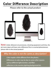 Wig Curly Ponytail Hair Extensions Clip-In Ponytail Wig Black Ponytail Hair Extensions Synthetic Fiber Wig - Multicolor - View 8