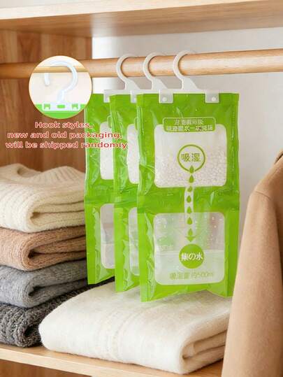 5pcs Wardrobe Dehumidifier Bags, Hanging Mold & Moisture Proof Pouches For Kitchen/Bathroom/Closet/Car