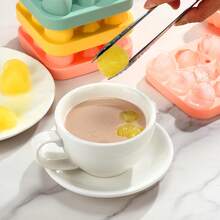 1pc Silicone Ice Cube Tray With Interesting Shapes, Including Rose, Heart, And Square Molds, Suitable For Making Small Diamond Rose Ice Cubes For Beverages, Coffee, Etc. - Multicolor - View 4